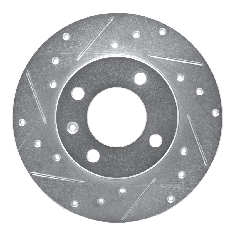 Audi 4000 Brake Rotor (1) - Front Left - R1 Concepts - Drilled & Slotted - Silver - `73-`05 Audi 4000 Brake Rotor (1) - Front Left - R1 Concepts - Drilled & Slotted - Silver - `73-`05